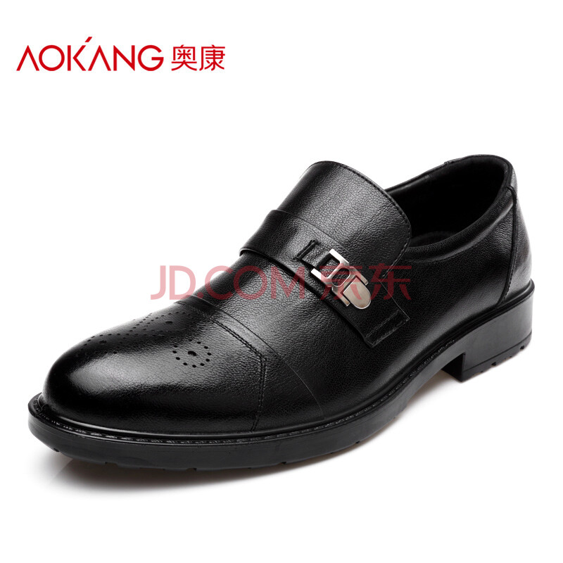5b34530059690062°Â¿µ£¨Aokang£©ÄÐЬÇï¿îÉÌÎñÐÝÏÐЬӢÂ×ÄÐÊ¿²¼Âå¿Ëµñ»¨ÕæÆ¤Æ¤Ð¬ ºÚÉ«143119073 43