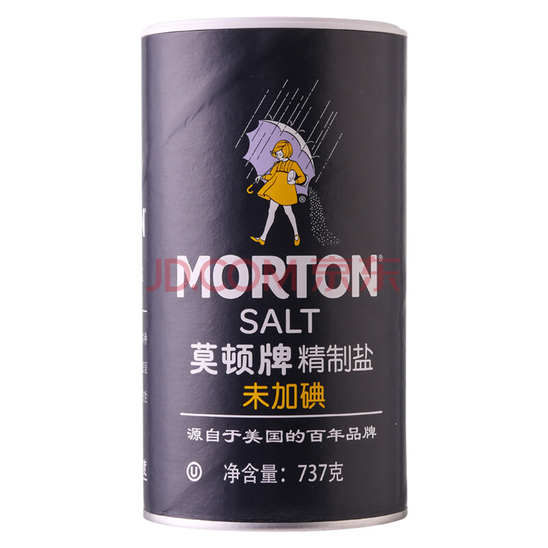 莫顿(morton 盐 无碘精制盐(未加碘 无碘食盐 737g