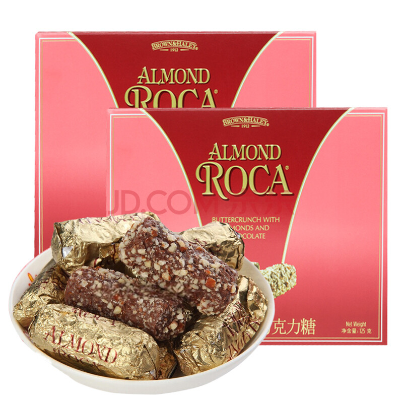 乐家almond roca巧克力扁桃仁糖果礼盒装送礼 美国进口 125g*2盒