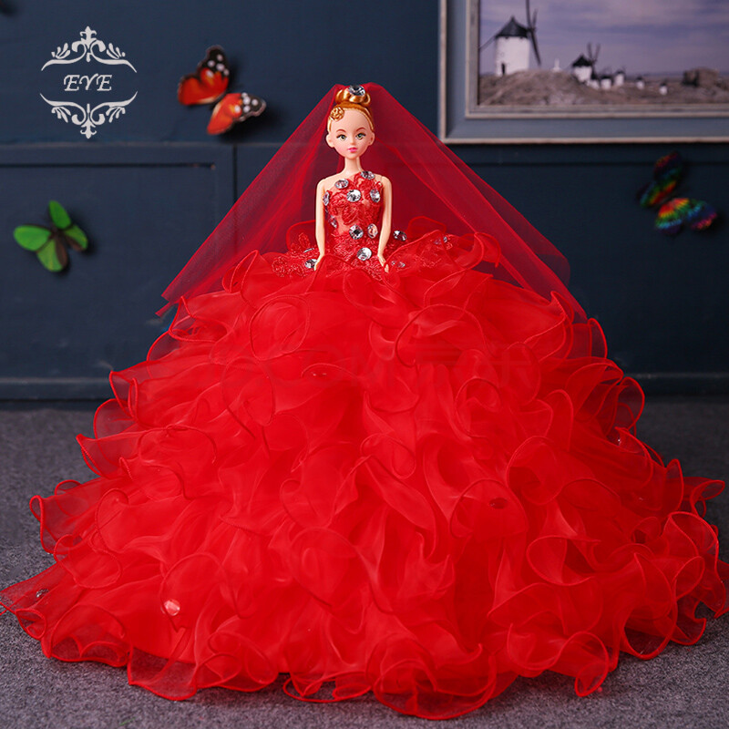 悦达 芭比娃娃婚纱梦幻大拖尾儿童生日礼物玩具闺蜜公主女孩娃娃婚纱