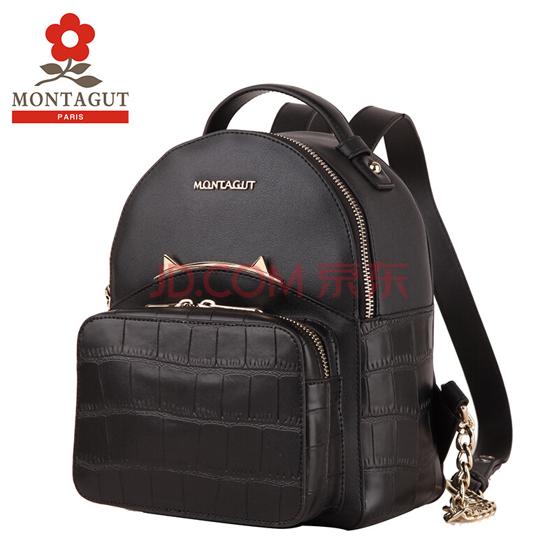梦特娇montagut 16新款牛皮女士背包真皮双肩包 时尚休闲韩版猫米版图片