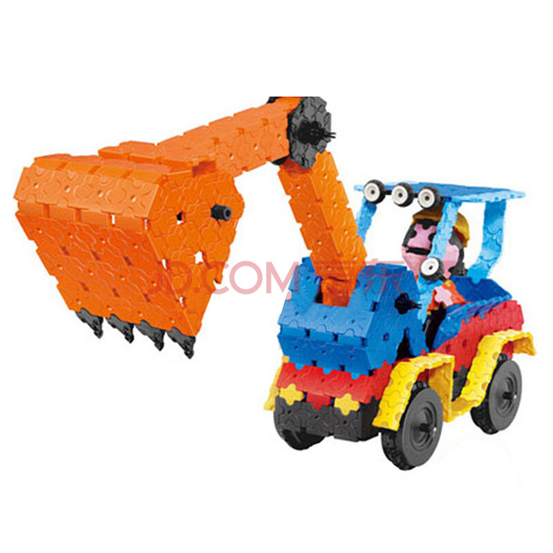 七巧匠 3d益智拼插积木 diy拼图积木 益智玩具 拼插积木 工程车 62062