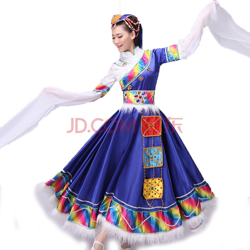 藏族舞蹈服装水袖女 藏族演出服