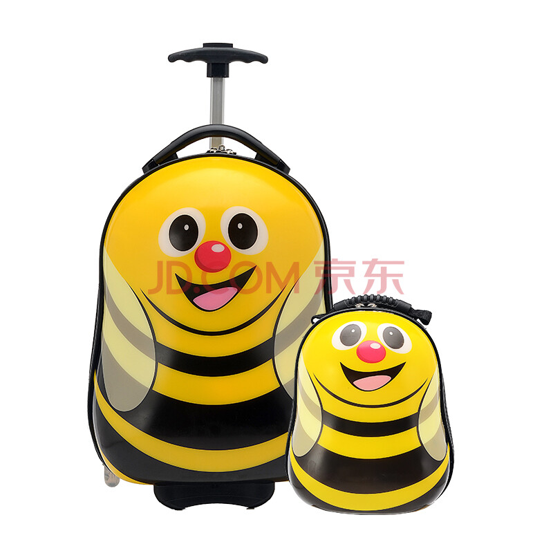可爱卡通动物12寸背包 拉杆包 拉杆箱 橙色小蜜蜂 16寸拉杆箱