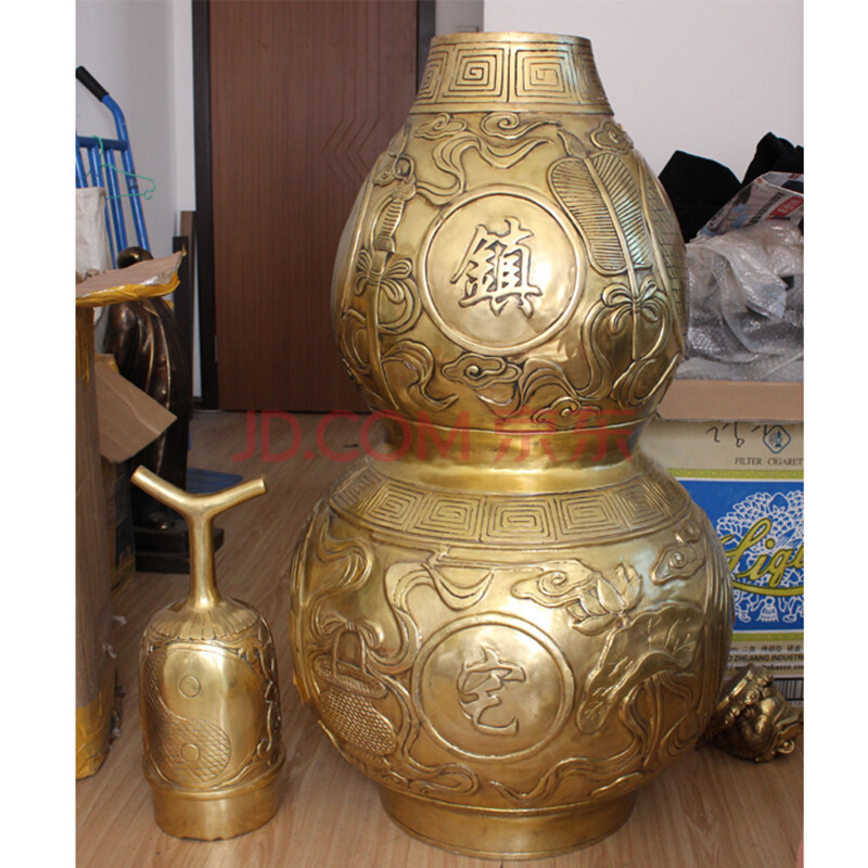 铜器 铜葫芦摆件 家居装饰品 客厅办公室摆设工艺品摆件 高1米5