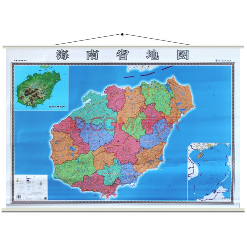 2016海南省地图挂图 1.4米*1米覆膜挂绳政区交通地图