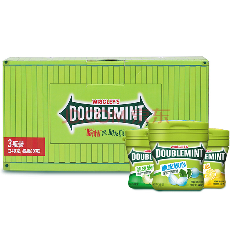 Â̼ý£¨DOUBLEMINT£©´àƤÈíÐı¡ºÉÌÇ»ìºÏ¿Úζ80g*3½ÀÇé·ÖÏí×°£¨ÁôÀ¼Ïã+ÄûÃÊ+Ôζ±¡ºÉ£©