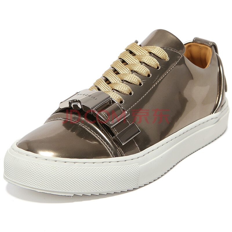BUSCEMI 布塞米 男士金色漆皮系带休闲平底鞋 1050F16-GLD-3 3/36