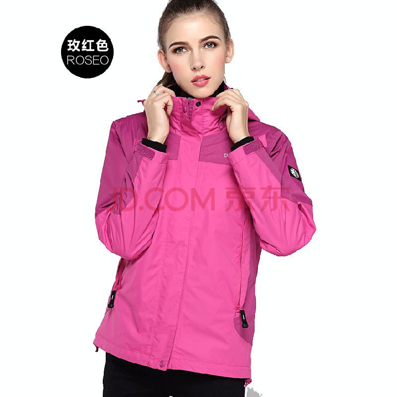 climescape秋冬季户外冲锋衣情侣款运动加厚登山服女纯棉式外套 防水