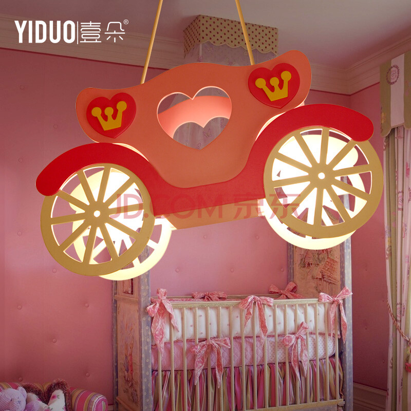 yiduo|壹朵 可爱卡通公主马车创意童话主题吊灯 儿童房卧室宝宝灯具