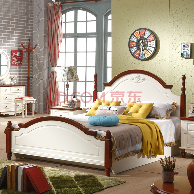 直觉家居 地中海实木床 美式大床 美式乡村实木