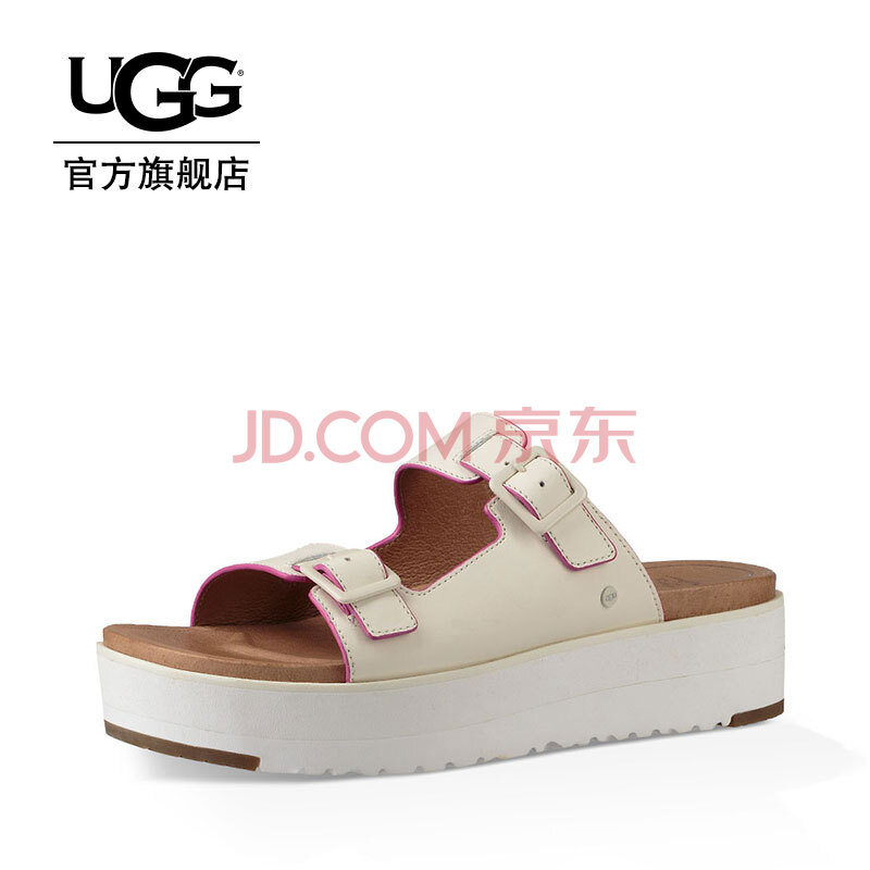 UGG Ïļ¾Ð¿îŮʿÁ¹Ð¬Æ½µ×ײɫ´î¿Û¿î¶ֺÁ¹ÍÏ 1016826 WHT 39