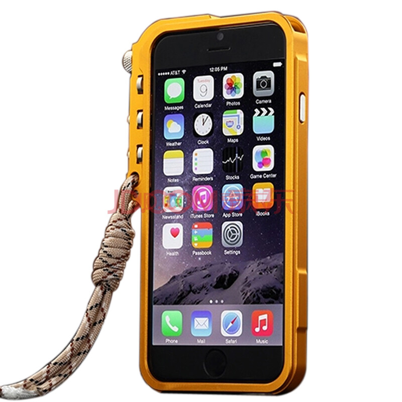 美纶纽 机械手金属边框保护套带挂绳手机套 适用于苹果iphone6 plus 5