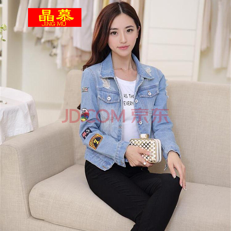 牛仔外套女上衣短款