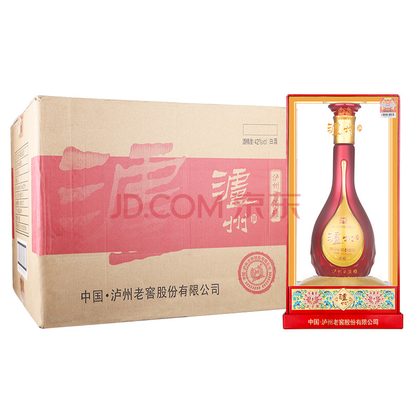 瀘州老窖 瀘州酒淡雅 42度 整箱裝白酒 500ml*6瓶(箱內含禮品袋3只)