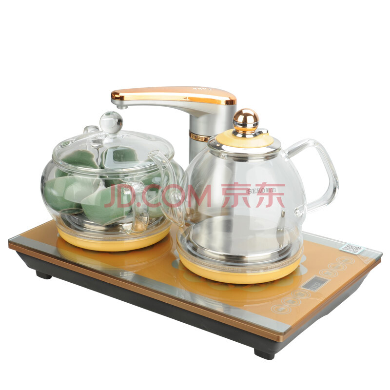 新功(seko)全自动上水电热水壶茶具套装烧水壶玻璃养生壶花茶f92/f99