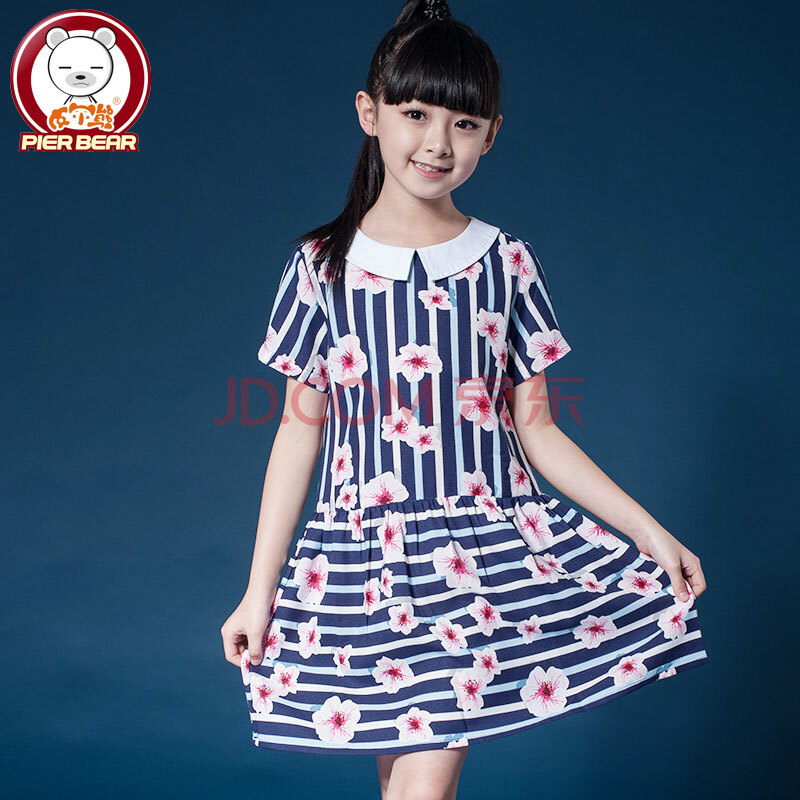 短袖连衣裙2015夏装新款10-12-15岁大童女装印花裙子韩版童装儿童衣潮