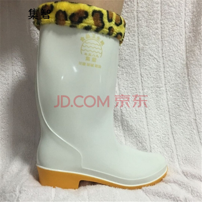 男女中高筒食品衛生靴白色雨鞋雨靴防滑耐磨套鞋水鞋水靴耐酸堿油 中筒女加棉白雨鞋偏小一碼 39