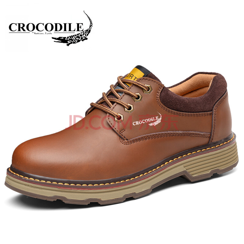 CROCODILE/öùÓãÐôÄÐЬÄÐÊ¿µÍ°ï»§Í⹤װЬʱÉÐϵ´øÐÝÏÐЬºñµ×ÄÍÄ¥´óͷƤЬ³±Ð¬×ÓÄÐ ×ØÉ« 44