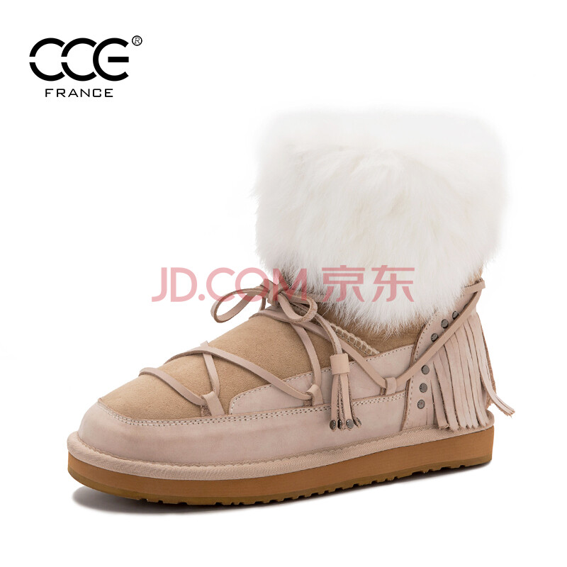 CCE ·¨¹ú¶¬¼¾·Ã«Æ¤Ã«Ò»ÌåÁ÷ËÕ½»²æ°ó´ø×éºÏƴɫѩµØÑ¥Å®Ñ¥×Ó¶ÌͲ °×É« 36