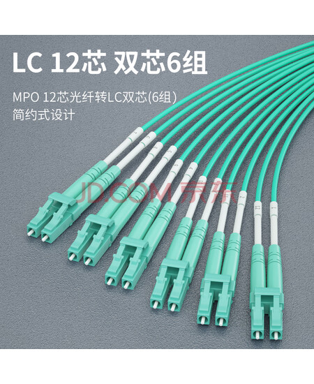 广昌兴（G.C.X）万兆多模MPO-LC光纤跳线12芯OM3 母头分支集束光纤线支持10G/40G/100G光模块收发器尾纤线2米