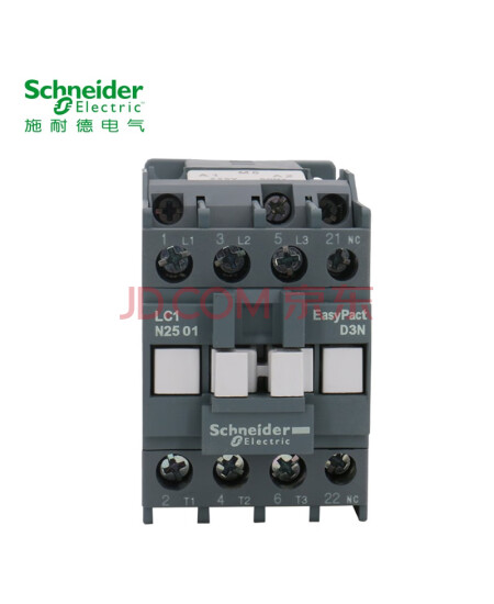 施耐德电气接触器220VAC线圈电压 EasyPact D3N 3P 25A 50Hz 辅助触点1闭/1NC LC1N2501M5N交流接触器