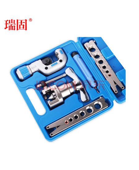 瑞固 空调铜管扩口器手动万能胀管器制冷扩孔器偏心扩管喇叭口工具通用 5件套 CT-809 