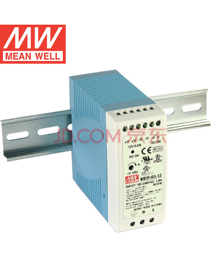 明纬（MEANWELL）工业DIN导轨型单组 明纬开关电源 MDR-60-12