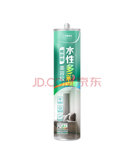 三棵树漆（SKSHU）水性美容胶玻璃胶密封胶卫生间马桶水池踢脚线收边胶 白色 300ML
