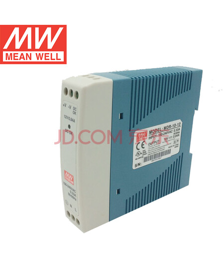 明纬（MEAN WELL）导轨式10W开关电源5V 12V 15V 24V小功率薄型塑料外壳 MDR-10 MDR-10 -5
