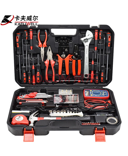 卡夫威尔 138件套电工具套装 电子电讯组套工具万用表压线钳 套装 H2923A