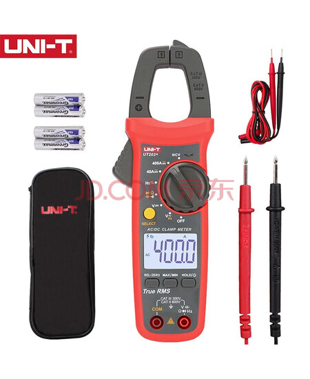 优利德（UNI-T）UT203+ 数字交直流钳型万用表 钳形表 钳表 高精度 自动量程智能防烧电流表