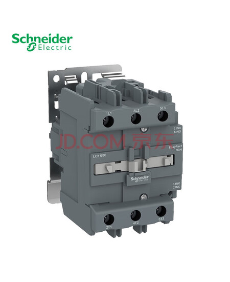 施耐德接触器220VAC线圈电压 EasyPact D3N 3P 80A 50/60Hz 辅助触点1常开+1常闭 LC1N80M7N交流接触器