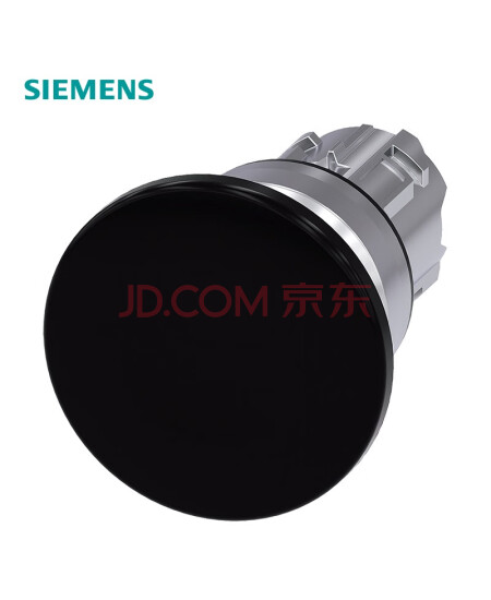 西门子 3SU 40mm蘑菇头按钮头 黑色 瞬动型 22mm 3SU10501BD100AA0 按钮