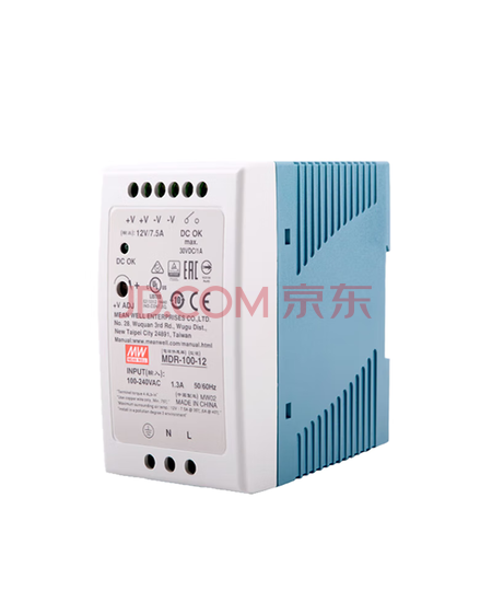 明纬（MEANWELL）MDR-100-12 工业DIN导轨型单组 开关电源 7.5A 12V