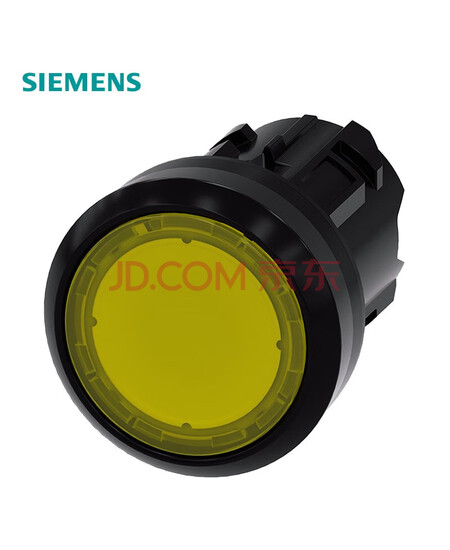 西门子 3SU LED型平头按钮 黄色 塑料 复位型 22mm 3SU10010AB300AA0 按钮