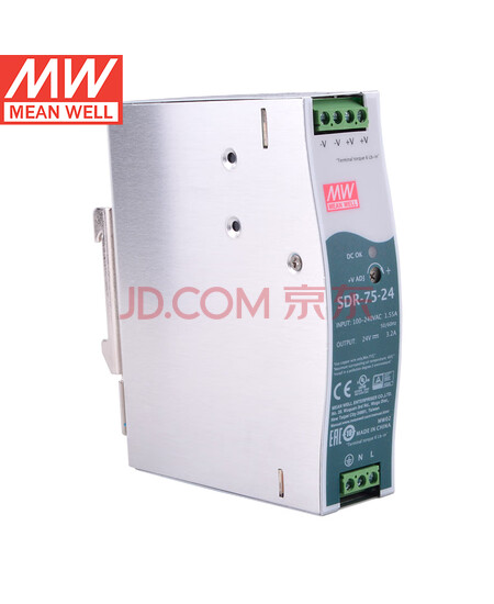明纬（MEANWELL）SDR-75-24 带PFC 导轨开关电源 24V3.2A