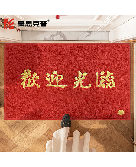 豪思克普 欢迎光临地垫 60*90cm防尘吸水防滑耐磨抗污室外门口脚垫可裁剪