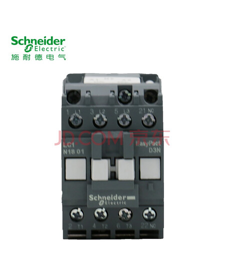 施耐德接触器220VAC线圈电压 EasyPact D3N 3P 18A 50Hz 辅助触点1闭/1NC LC1N1801M5N交流接触器