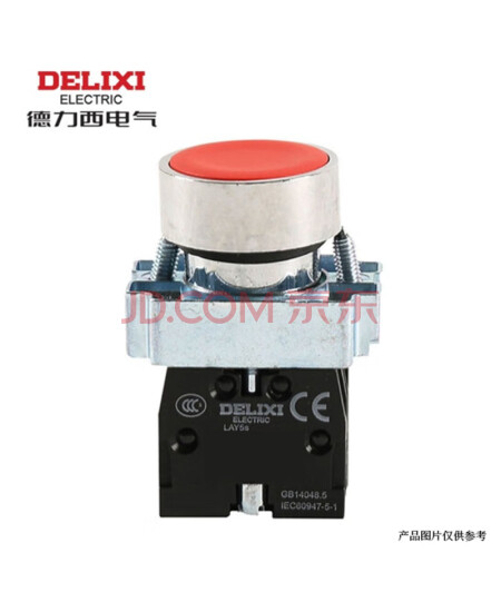 德力西DELIXI按钮开关LAY5s-BW3黄AC.DC 24V 1NO(标准型带灯平钮)LAY5SBW35B1,F
