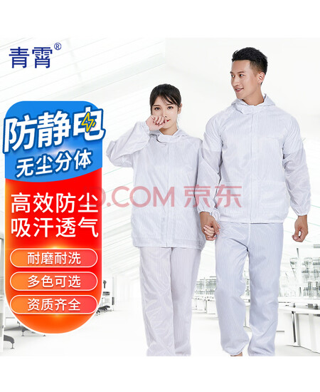 青霄 防静电防尘服分体无尘 白色XXXL 净化洁净喷漆防护工作服