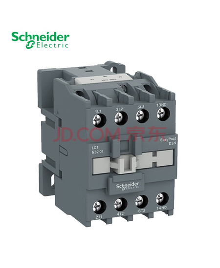 施耐德接触器24VAC线圈电压 EasyPact D3N 3P 32A 50/60Hz 辅助触点1闭/1NC LC1N3201B7N交流接触器