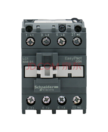 施耐德接触器220VAC线圈电压 EasyPact D3N 3P 38A 50Hz 辅助触点1闭/1NC LC1N3801M5N交流接触器