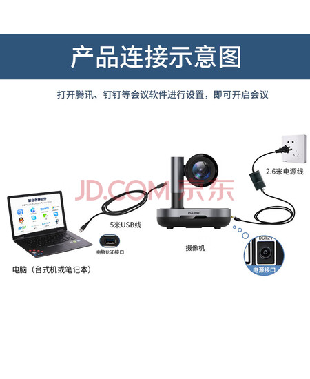 DAIPU戴浦视频会议摄像头高清视频会议广角摄像头软件系统设备 3倍变焦1080P高清DP-UK203