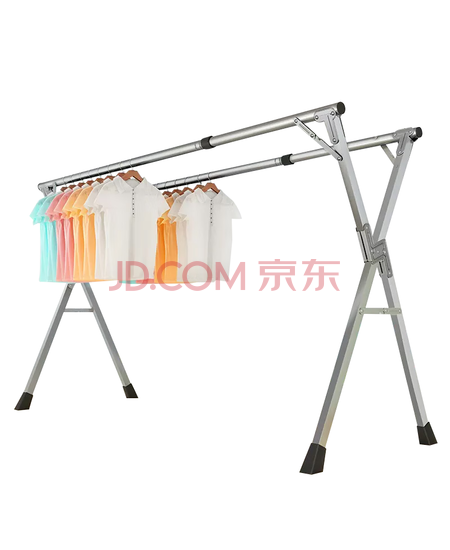 安纳福晾衣架落地折叠阳台晒衣架伸缩晒被子架衣架YJ95镀锌1.6米