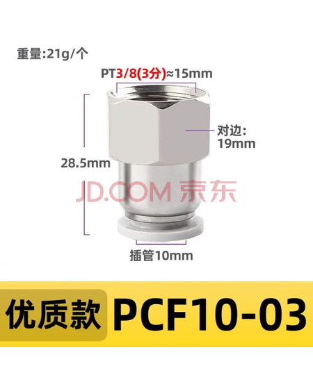 京工京选 气管快速接头 PC10-03