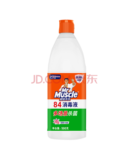 威猛先生（Mr Muscle） 84消毒液500g 清新花香 除菌液漂白水