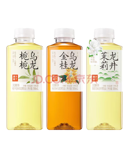 果子熟了 无糖茶 混合3口味 茶饮料0糖0脂0能量 500mL*12瓶整箱装热门商品