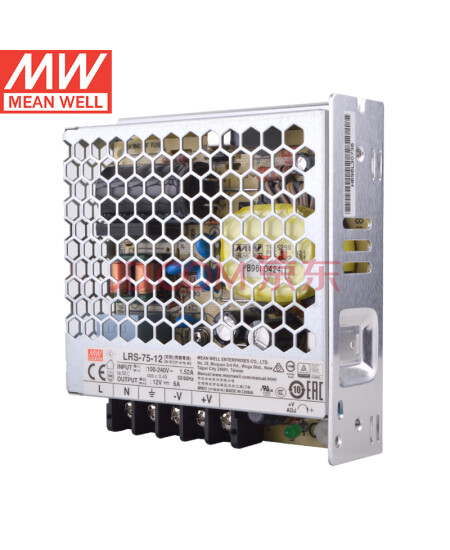 明纬（MEANWELL）LRS-75-12开关电源替NES直流DC稳压12V6A输出