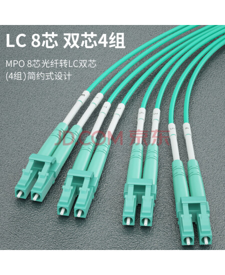 广昌兴（G.C.X）万兆多模光纤跳线MPO-LC 8芯OM3 母头B极性 兼容10G/40G/100G光模块分支集束光纤线 3米